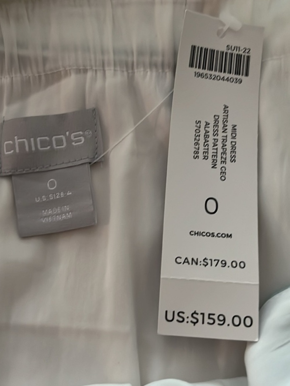 Chico's Sleeveless Maxi Dress in White, Coral, Light Blue & Black - Picture 7 of 7